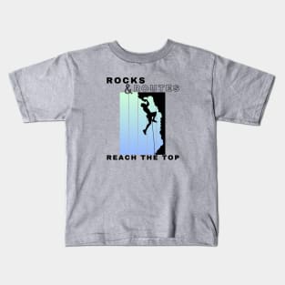 Rocks and Routes - Reach the Top | Climbers | Climbing | Rock climbing | Outdoor sports | Nature lovers | Bouldering Kids T-Shirt